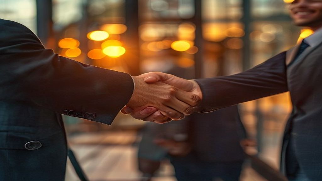 Business partnership handshake